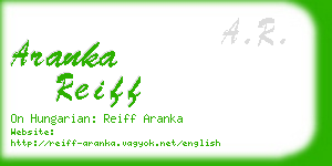 aranka reiff business card